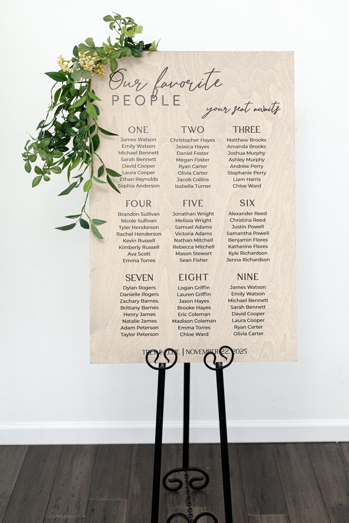 The Henley | Wood Seating Chart Sign by Small Town Timbers