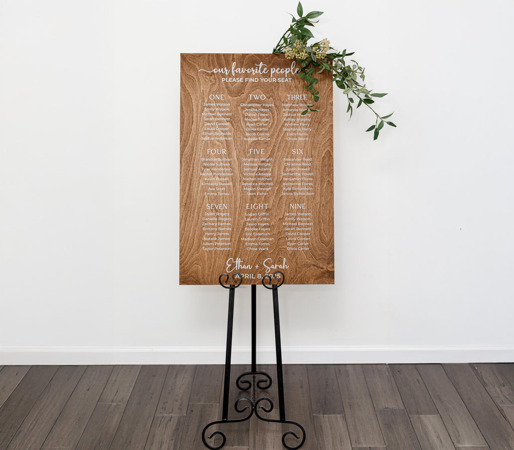 The Wynn | Wood Seating Chart Sign by Small Town Timbers
