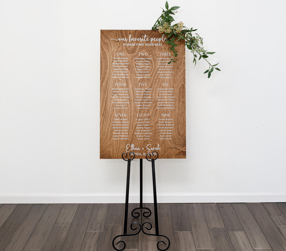 The Wynn | Wood Seating Chart Sign by Small Town Timbers