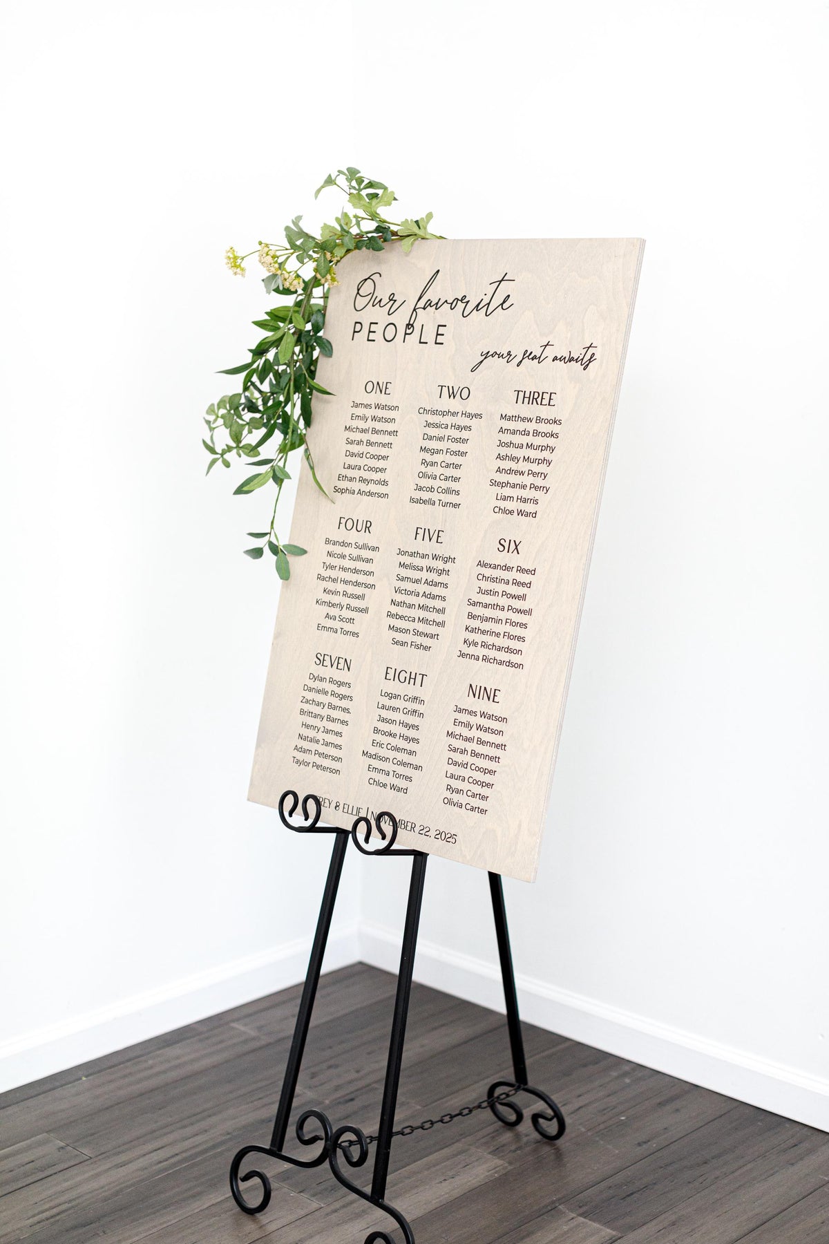 The Henley | Wood Seating Chart Sign by Small Town Timbers