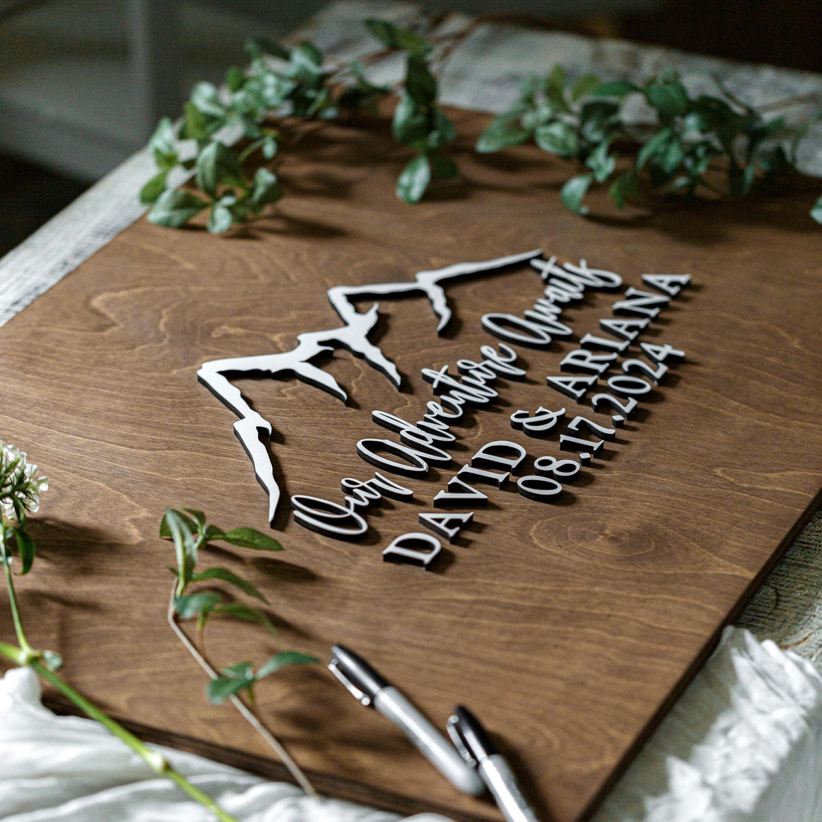 The Ridgeline | 3D Wood Guest Book Sign by Small Town Timbers