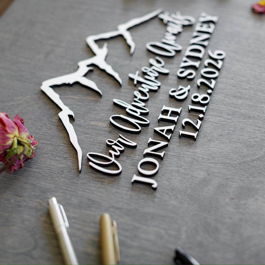 The Ridgeline | 3D Wood Guest Book Sign by Small Town Timbers