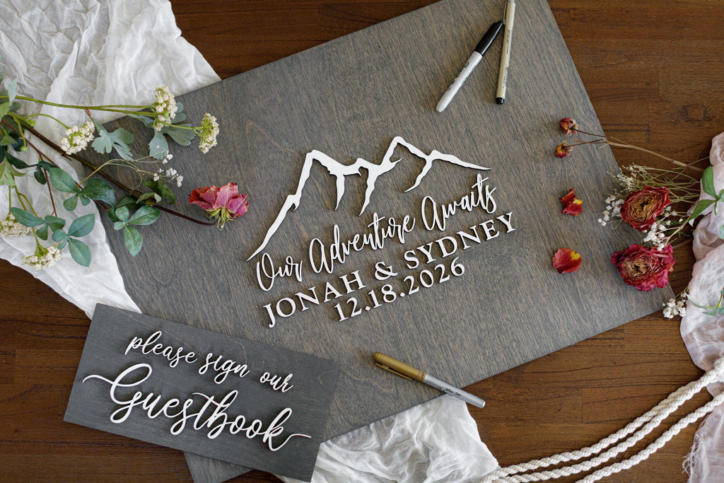 The Ridgeline | 3D Wood Guest Book Sign by Small Town Timbers