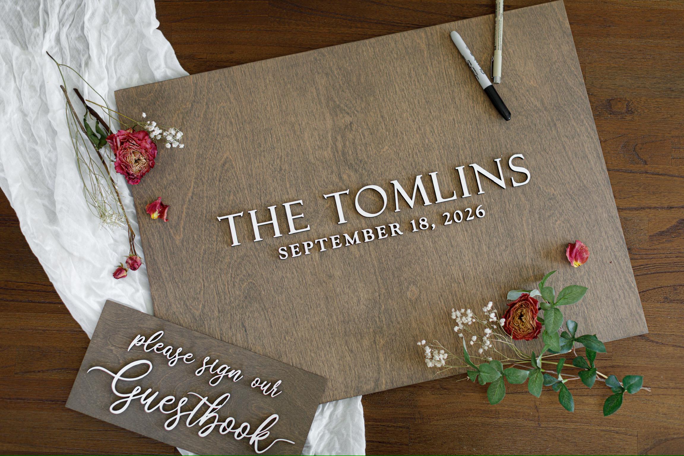 The Juniper | 3D Wood Guest Book Sign by Small Town Timbers