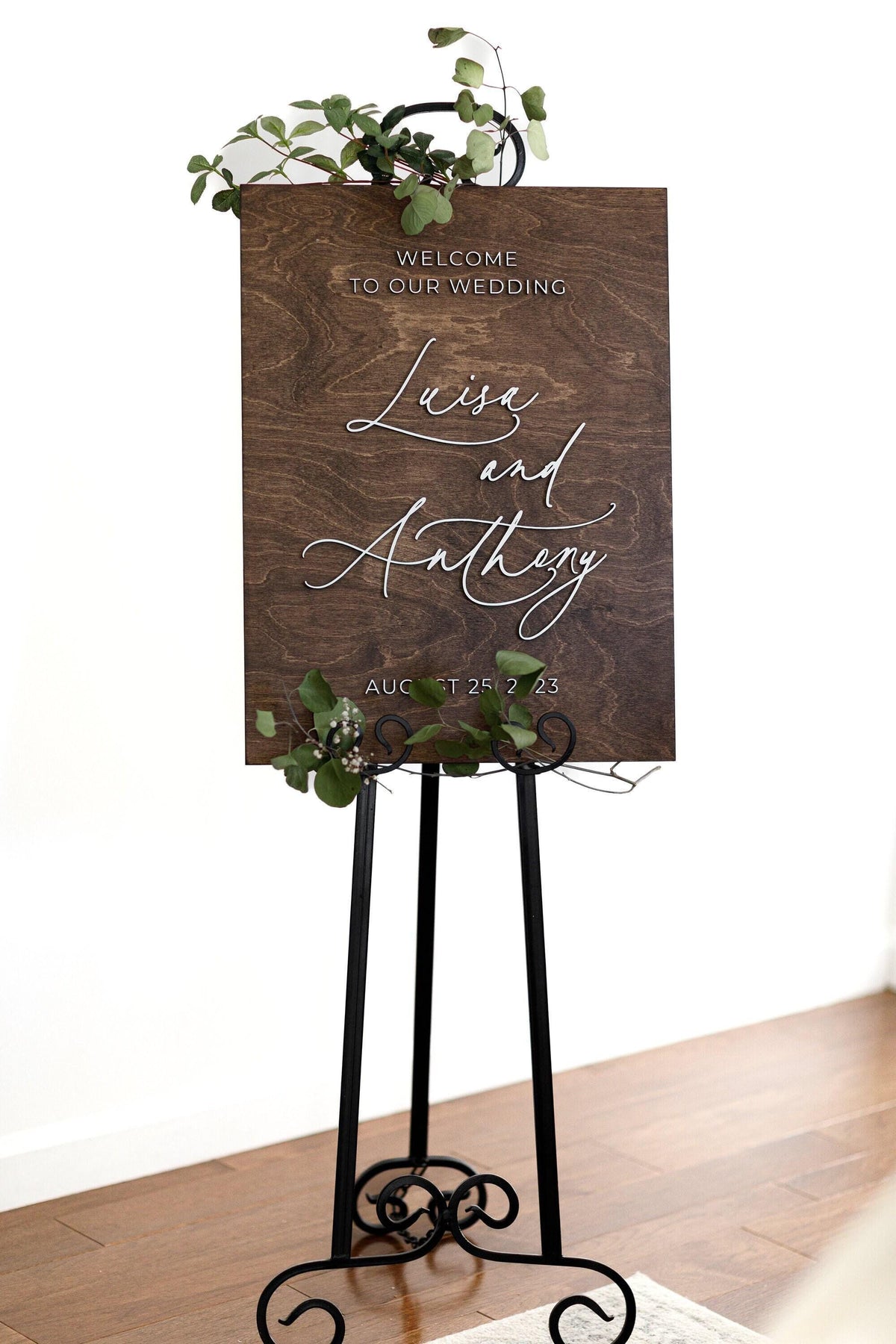 The Dew Walk | 3D Wood Wedding Welcome Sign by Small Town Timbers