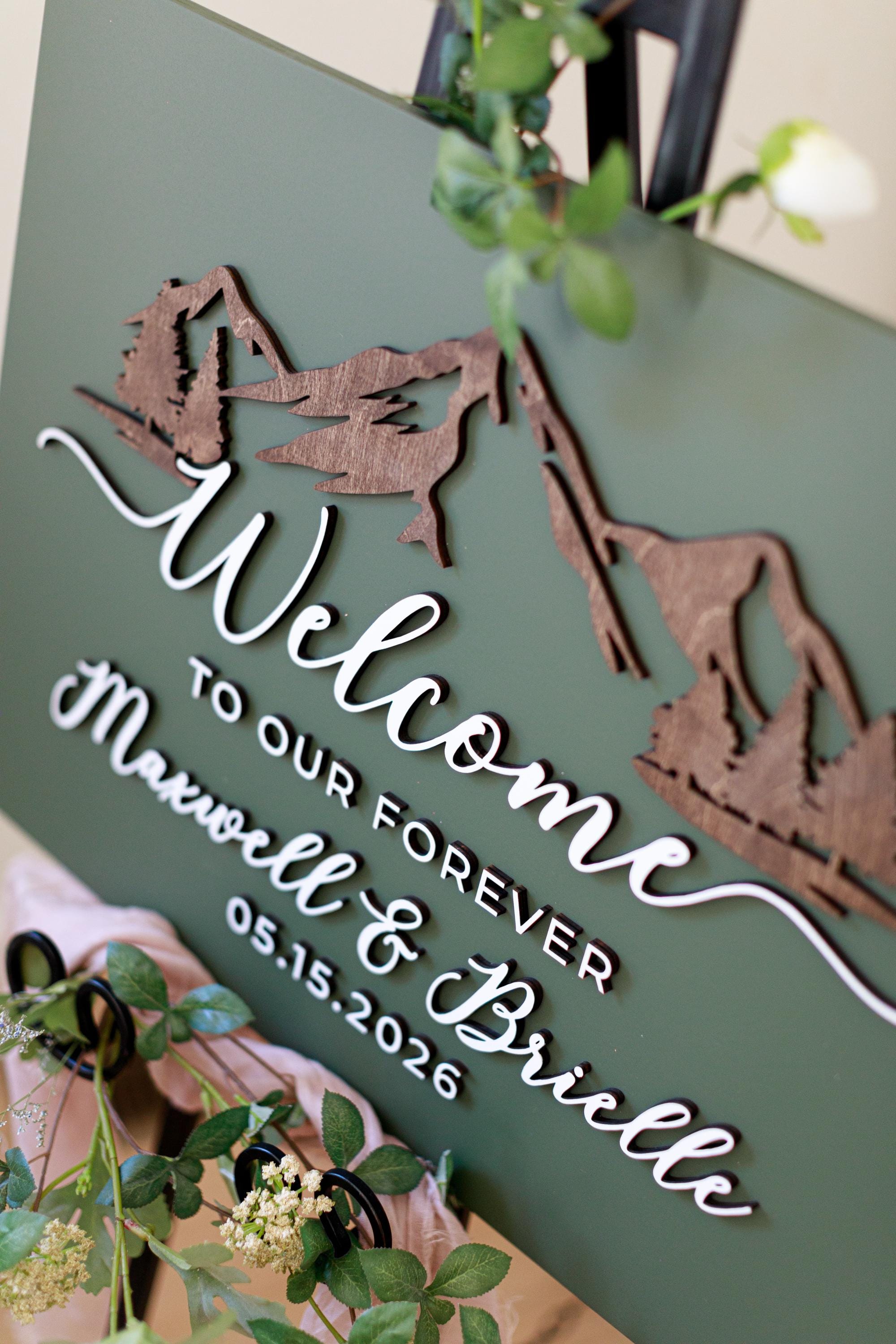 The Summit | 3D Wood Wedding Welcome Sign by Small Town Timbers