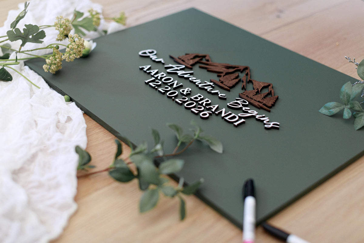 The Trailhead | 3D Wood Guest Book Sign by Small Town Timbers