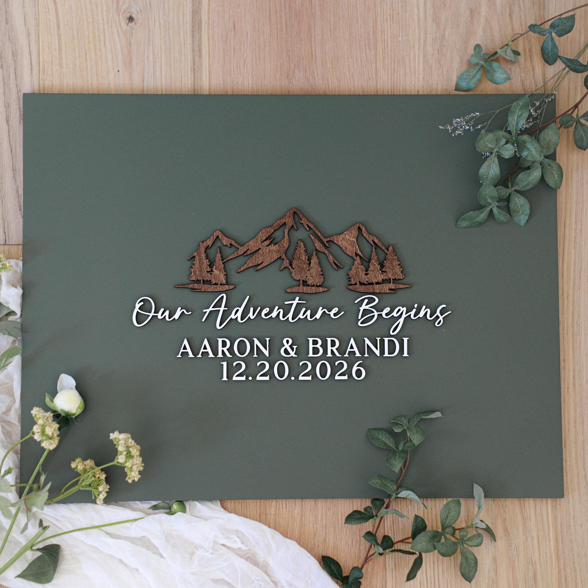 The Trailhead | 3D Wood Guest Book Sign by Small Town Timbers