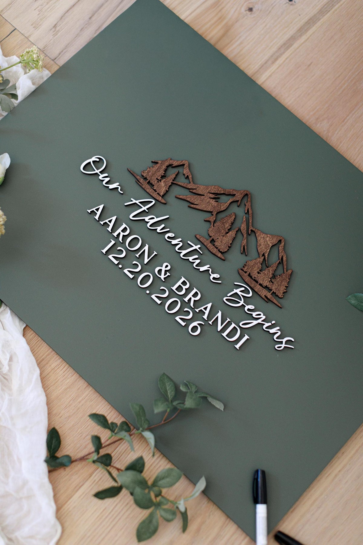 The Trailhead | 3D Wood Guest Book Sign by Small Town Timbers