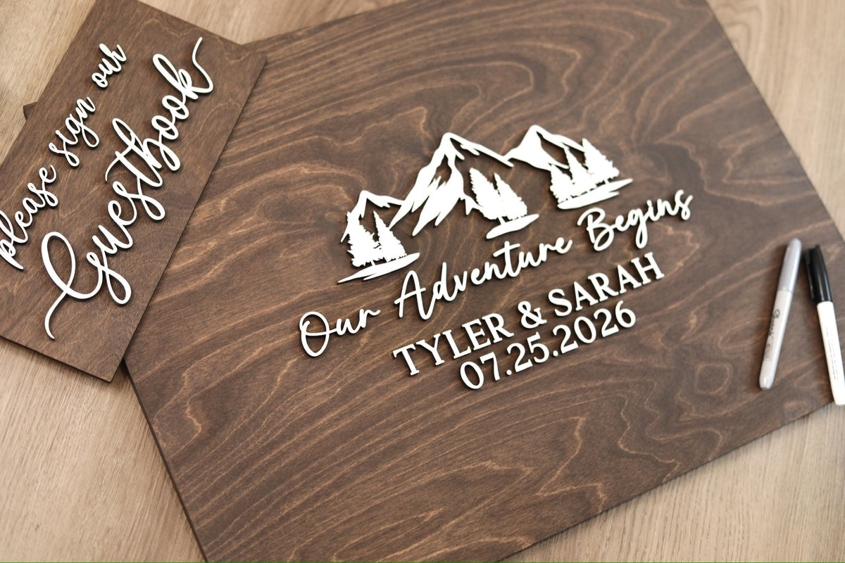 The Trailhead | 3D Wood Guest Book Sign by Small Town Timbers