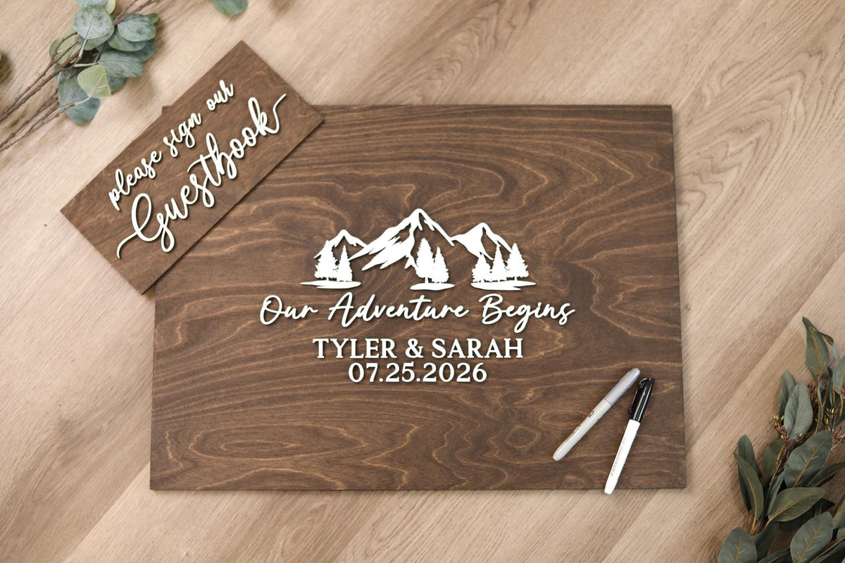 The Trailhead | 3D Wood Guest Book Sign by Small Town Timbers