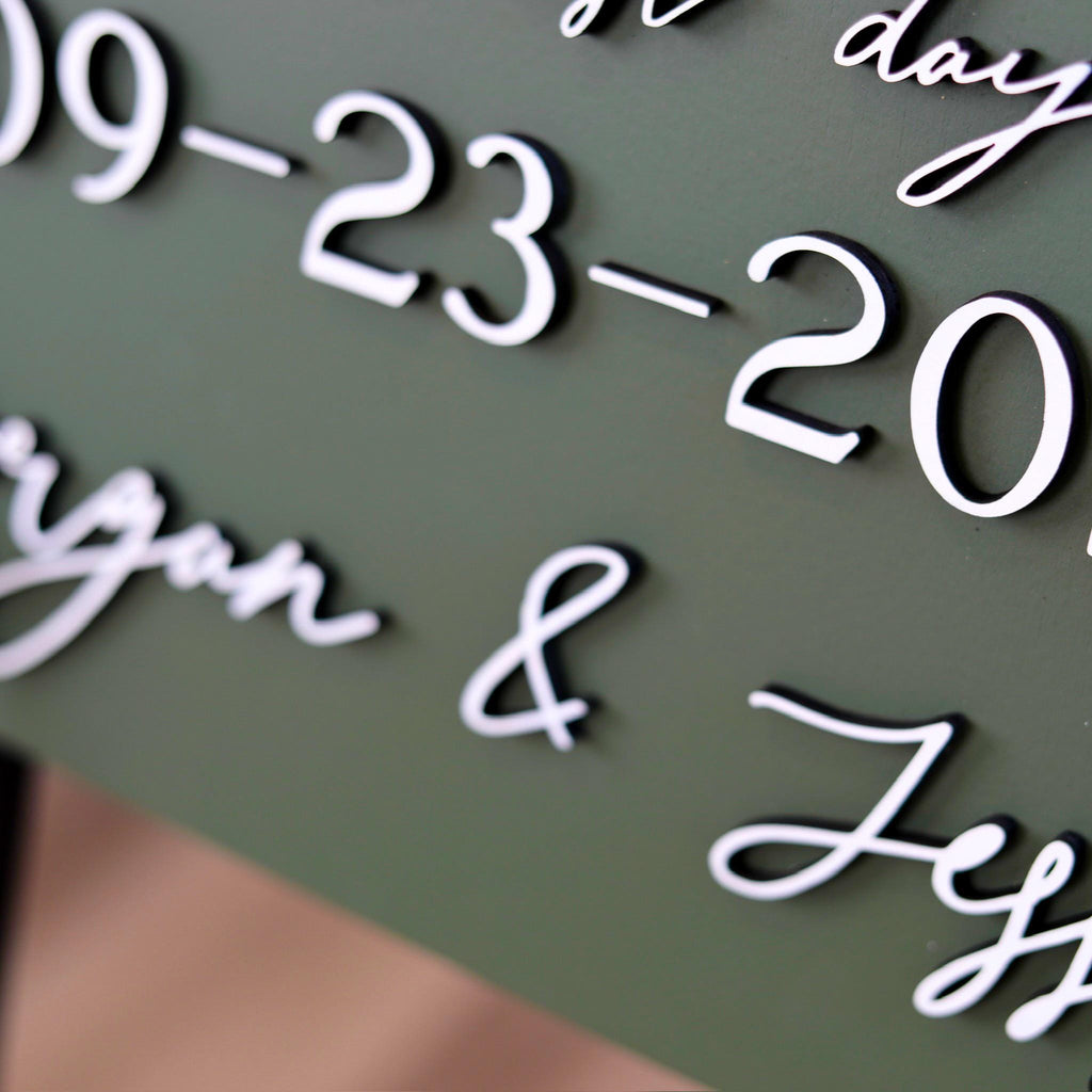 The Storybook | 3D Our Love Story Sign in olive by Small Town Timbers