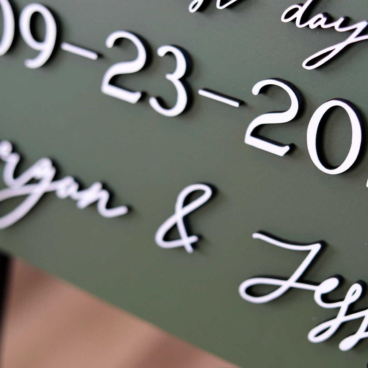 The Storybook | 3D Our Love Story Sign in olive by Small Town Timbers