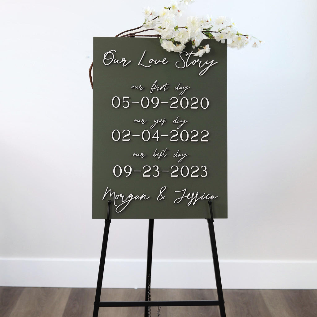 The Storybook | 3D Our Love Story Sign in olive by Small Town Timbers
