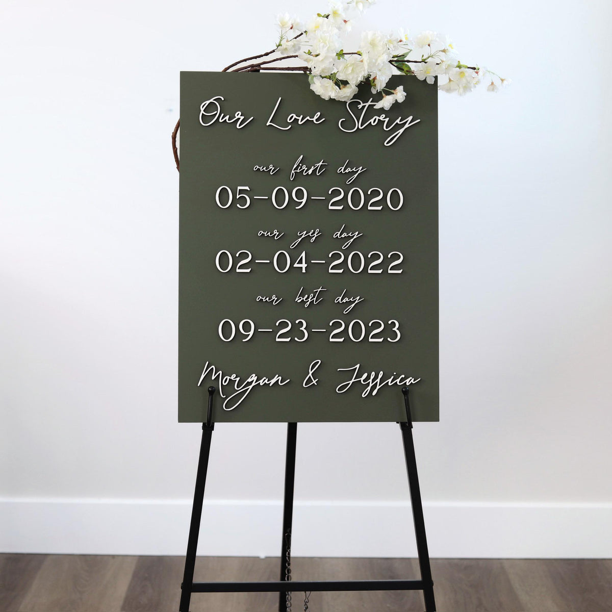 The Storybook | 3D Our Love Story Sign in olive by Small Town Timbers