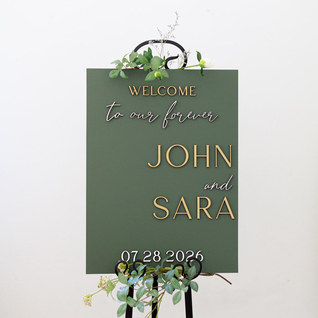 The Fairbanks | 3D Wood Wedding Welcome Sign by Small Town Timbers