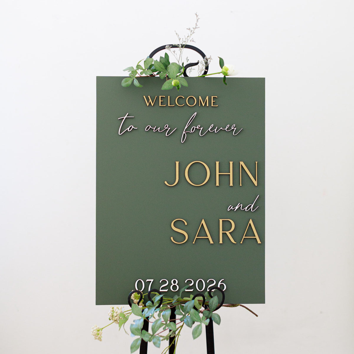The Fairbanks | 3D Wood Wedding Welcome Sign by Small Town Timbers