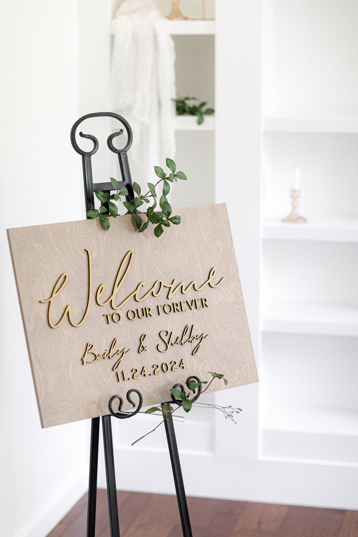 The Heather | 3D Wood Wedding Welcome Sign by Small Town Timbers