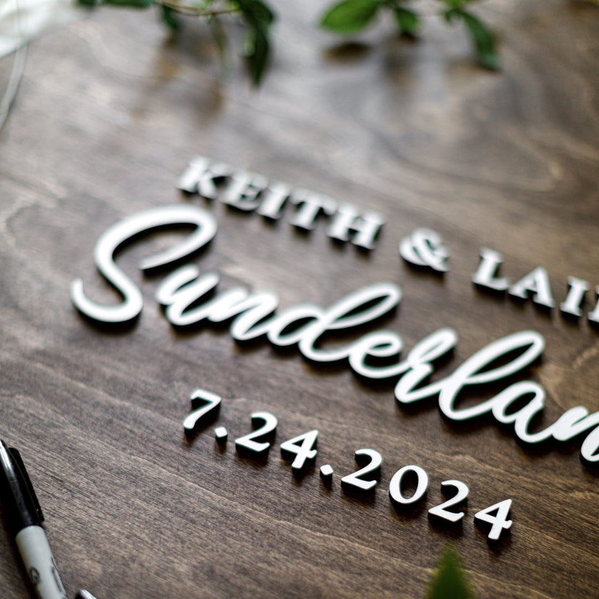 KEITH & LAINEY WEDDING GUEST BOOK SIGN - Small Town Timbers