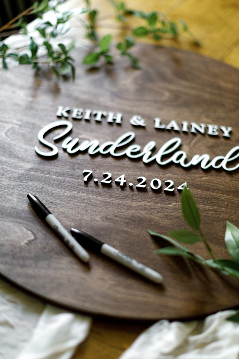 KEITH & LAINEY WEDDING GUEST BOOK SIGN - Small Town Timbers