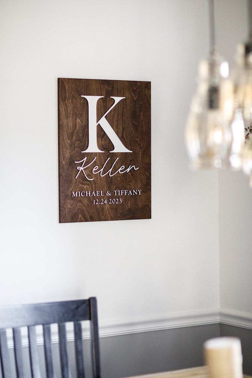 Last Name Wedding Welcome Sign, 3D wedding signage, Custom Monogram Wood Wedding Sign, Welcome to Our Forever Sign, 3D Wedding Name Board - Small Town Timbers