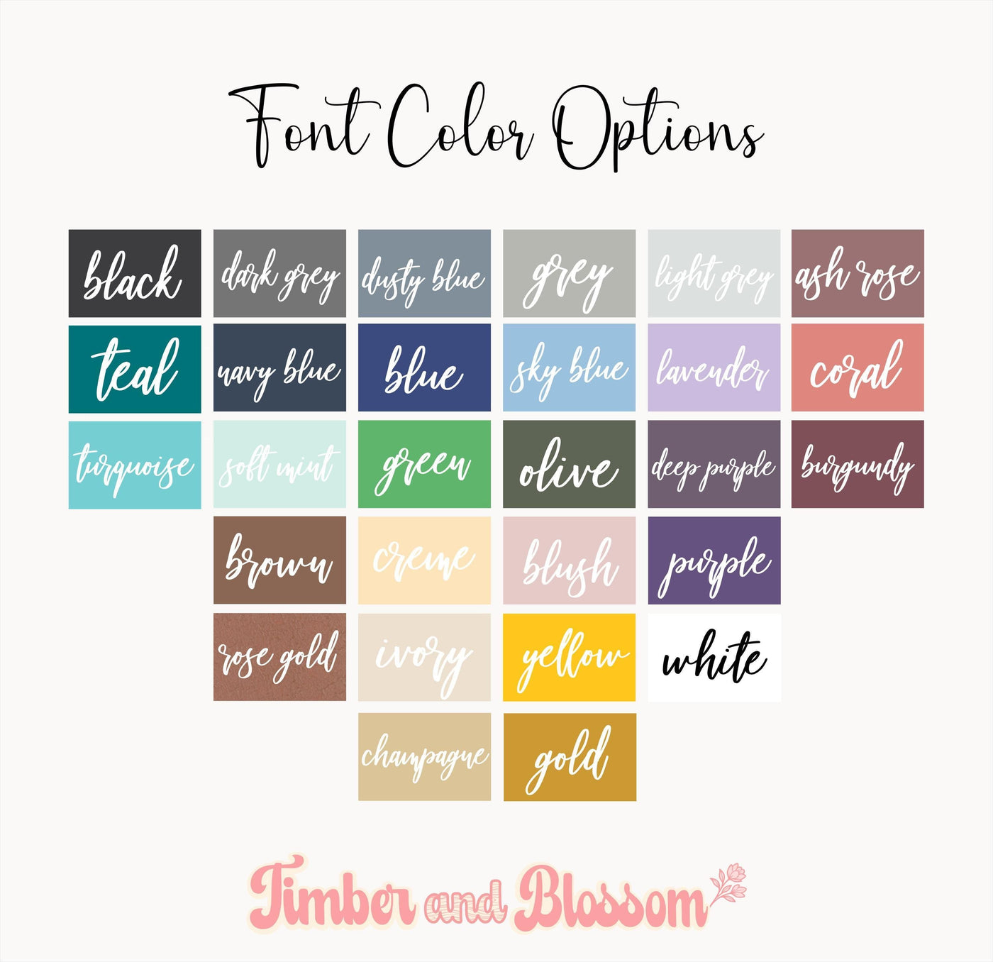 Font color options