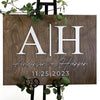 Wedding Welcome Name Sign, Couples Initials Wood Wedding Sign, Ceremony Sign, Modern Wedding, Minimalist Monogram Sign, Last Name Sign - Small Town Timbers