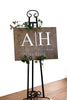 Wedding Welcome Name Sign, Couples Initials Wood Wedding Sign, Ceremony Sign, Modern Wedding, Minimalist Monogram Sign, Last Name Sign - Small Town Timbers